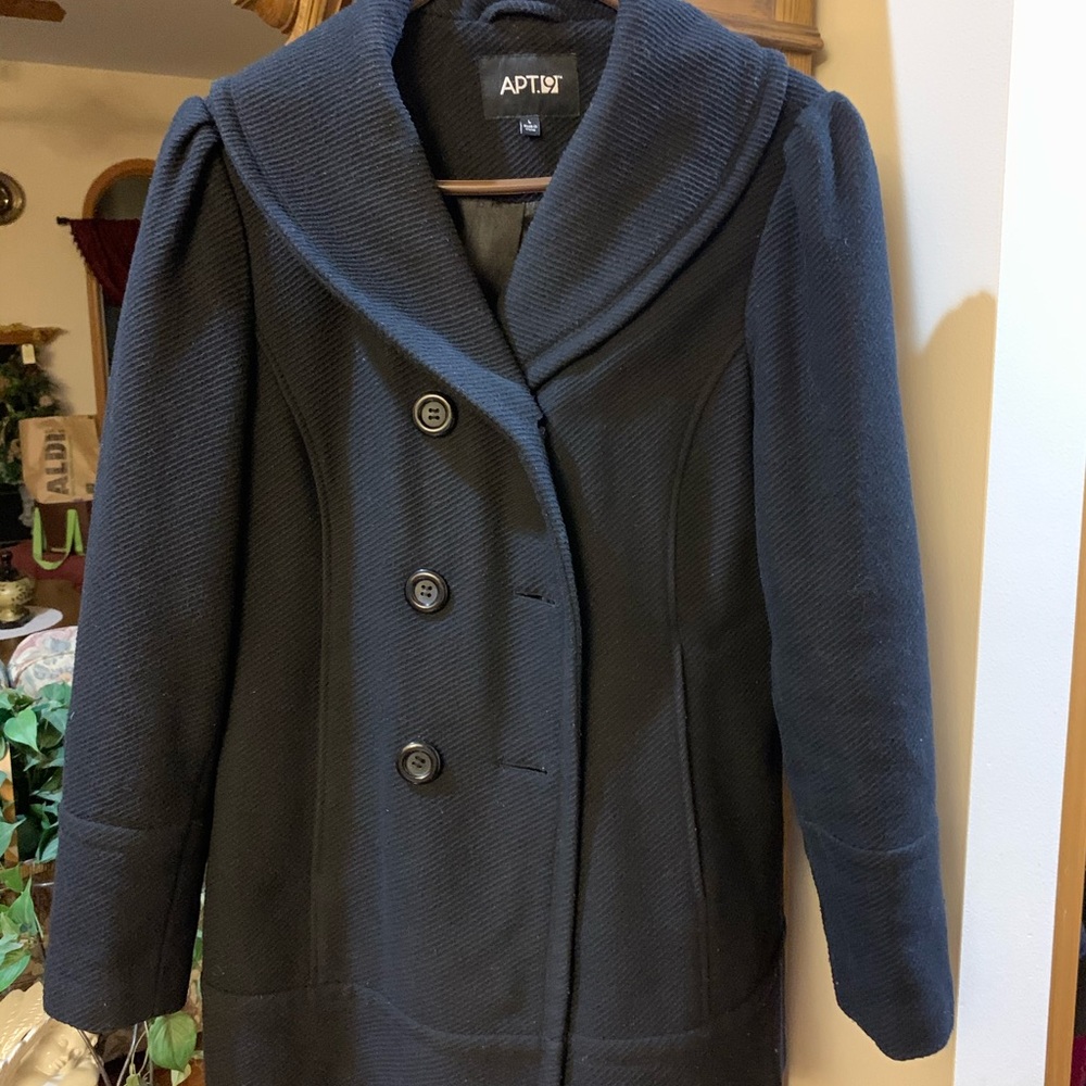 Black pea coat style